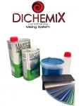 Рабочая смесь краски металлик DiChem + рабочая смесь UHS лака